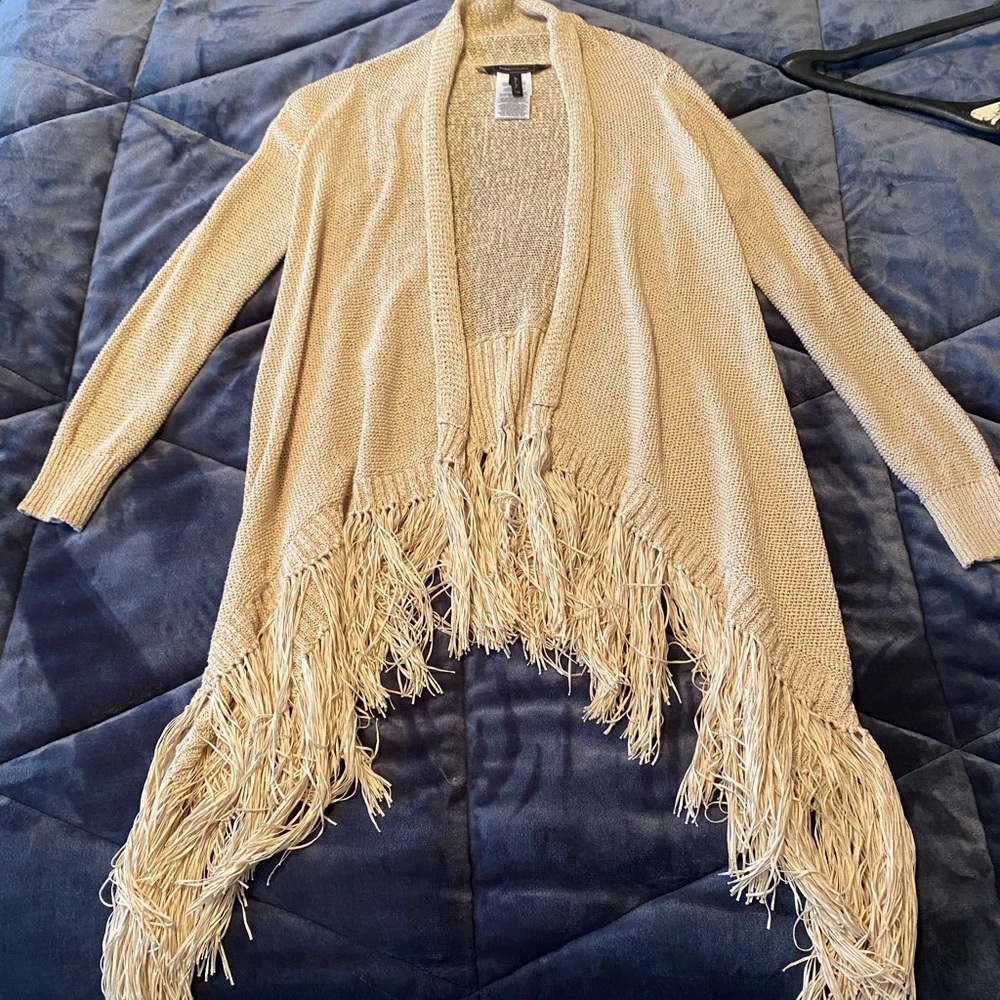 BCBGMAXAZRIA fringe sweater